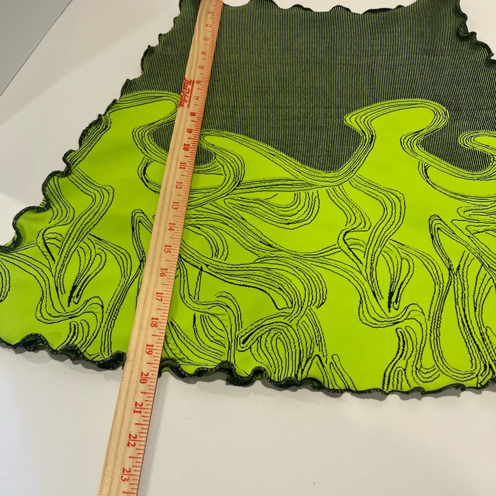 Haystacks NWOT Lime Green Ruffed Hem Skirt Designed & Sewn in Suttons Bay, MI - Picture 7 of 7
